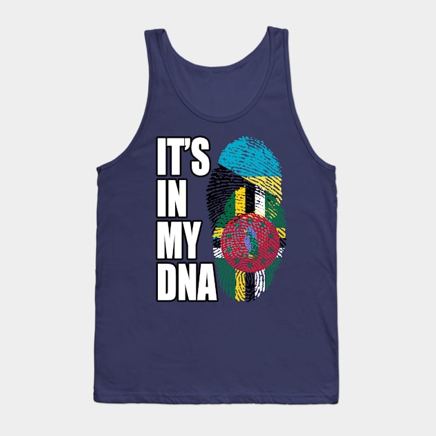 Dominican And Bahamian Mix Heritage DNA Flag Tank Top by Just Rep It!!